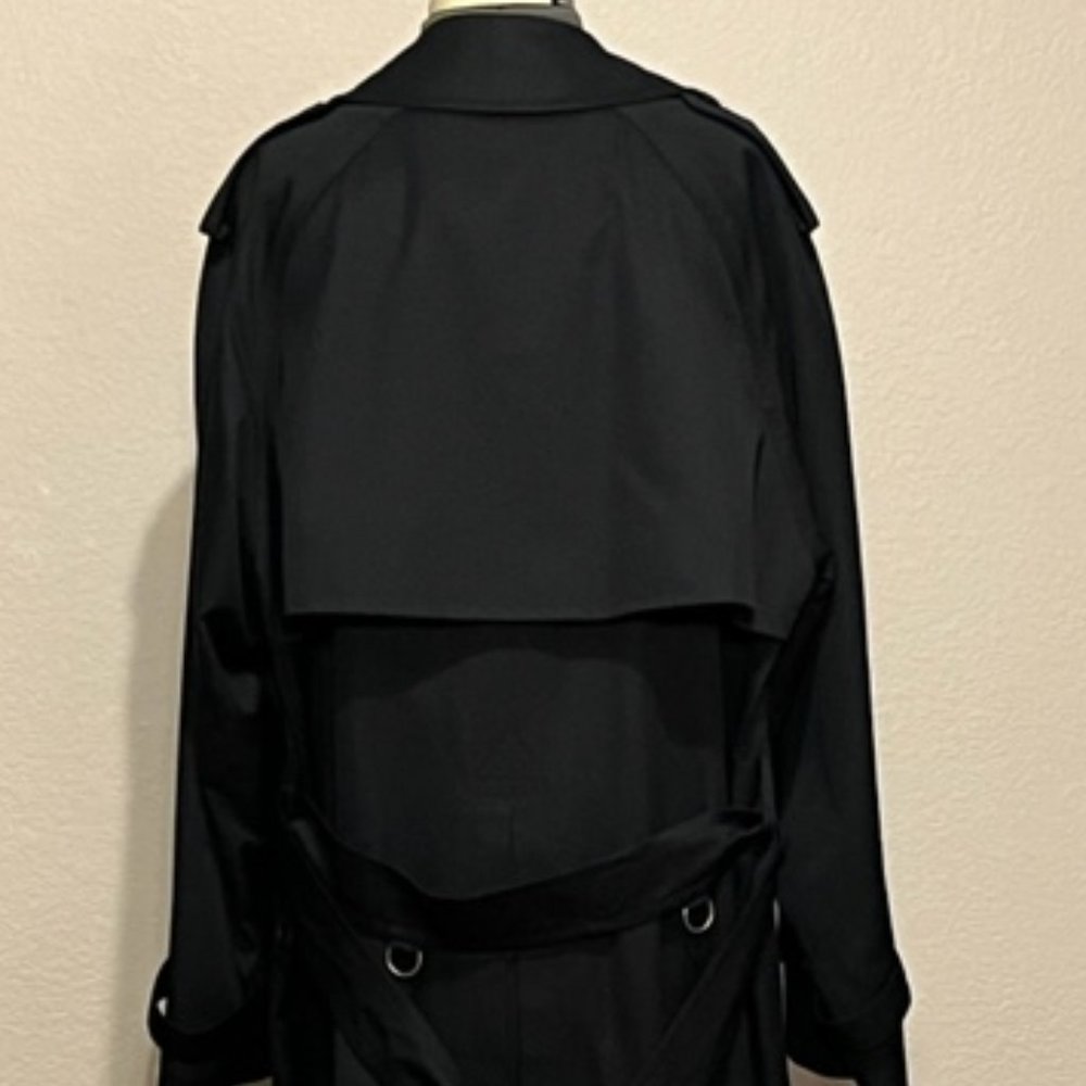 Vintage BURBERRYS OF LONDON Classic Navy-Blue Trench Coat Men's Size 40R - Picture 9 of 14